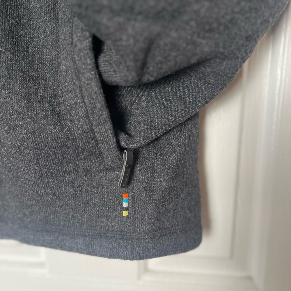 Smartwool Echo Lake Full Zip Fleece Lined Jacket Mens Medium Charcoal Gray View 5